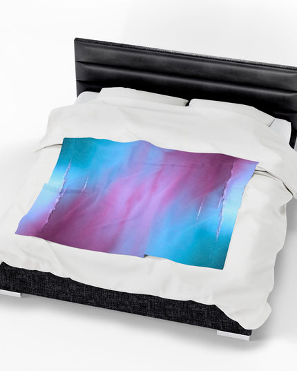 Wine Sea Blue Fog Velveteen Plush Blanket, 50" x 60"