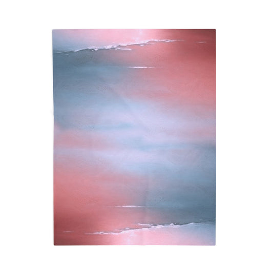 Gray Sea Pink Fog Velveteen Plush Blanket, 30" x 40"