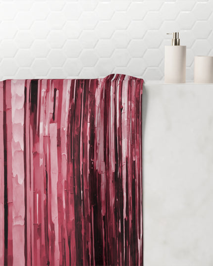Striped Ruby 30" x 60" Mink-Cotton Towel (50% polyester, 50% cotton)