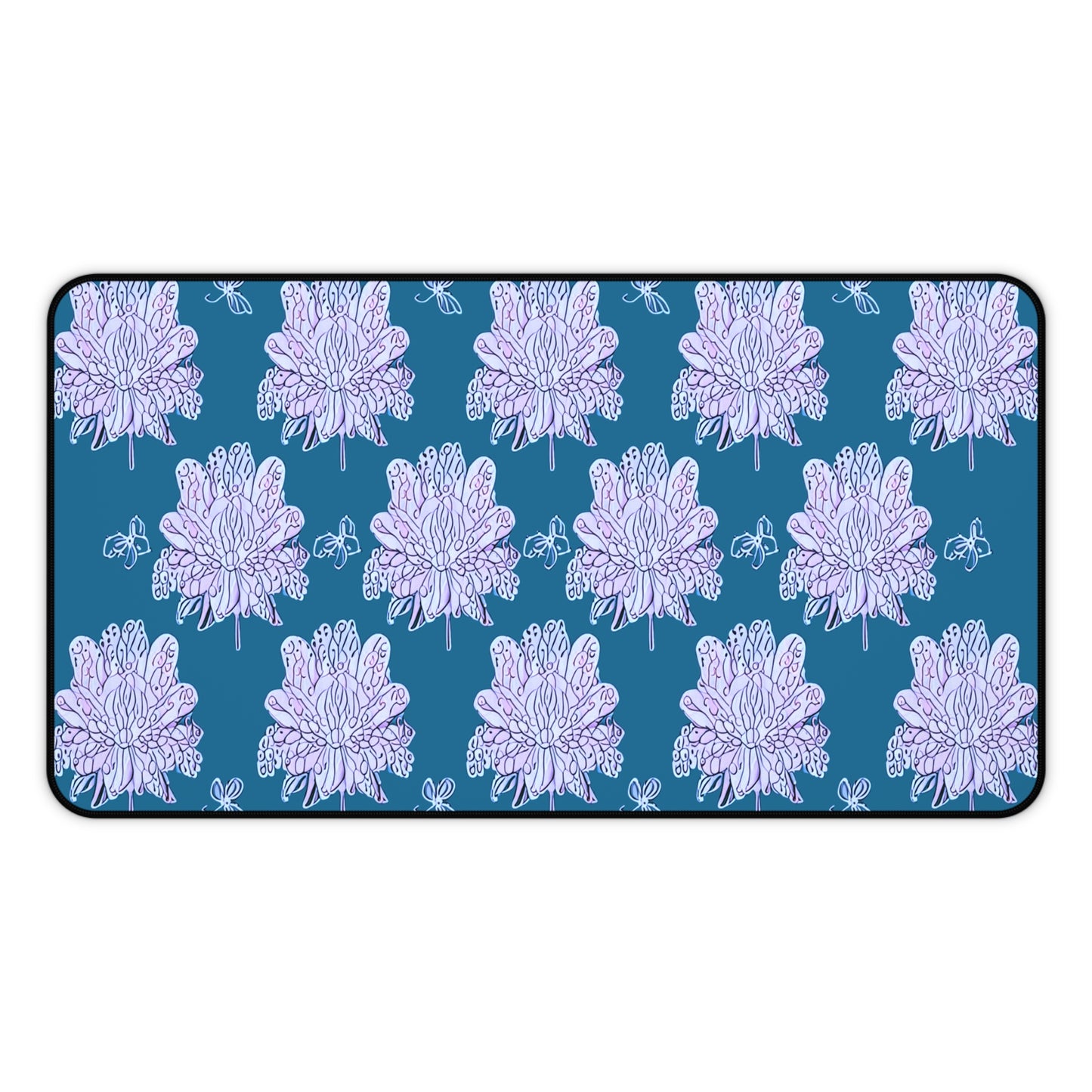 Lavender Floral Butterflies 12" x 22" Desk Mat