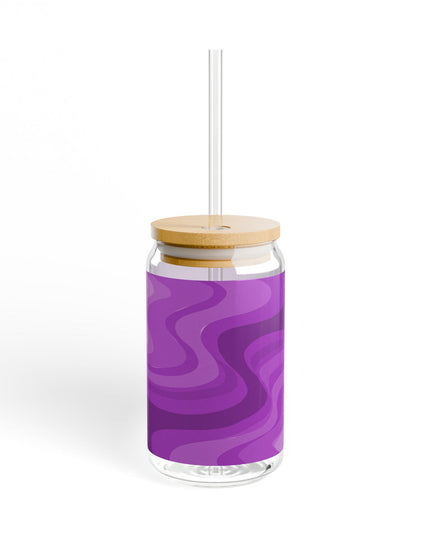 Wavey Purple Wavey Sipper Glass, 16oz
