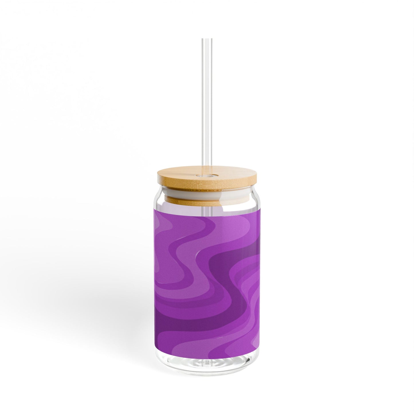 Wavey Purple Wavey Sipper Glass, 16oz