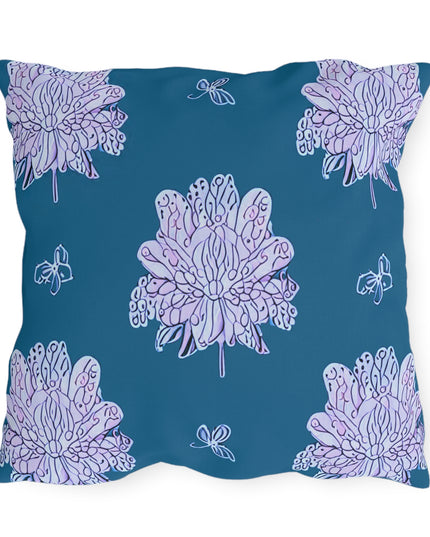 Lavender Floral Butterflies 20" x 20" Outdoor Pillow