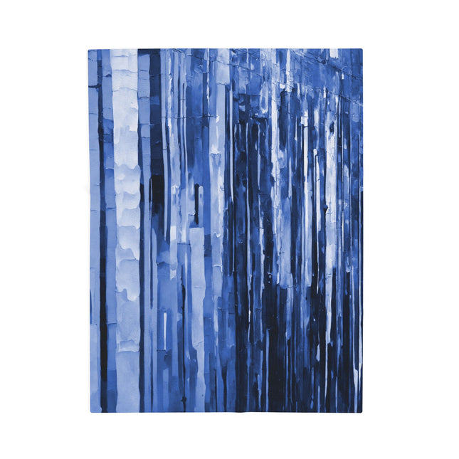 Striped Deep Blue Velveteen Plush Blanket, 30" x 40"