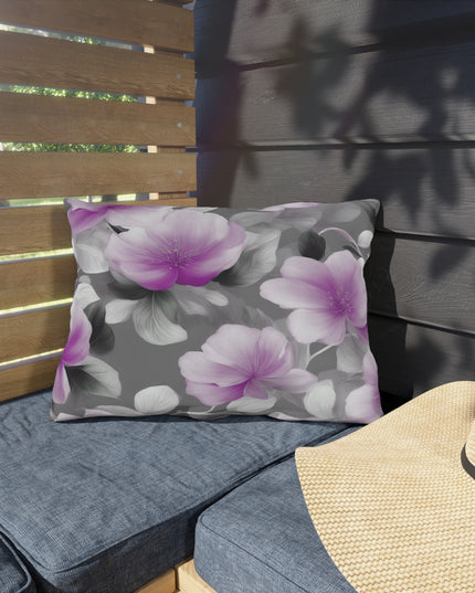 Purple Blossom Floral Bunch Outdoor Pillow, 20" x 14"