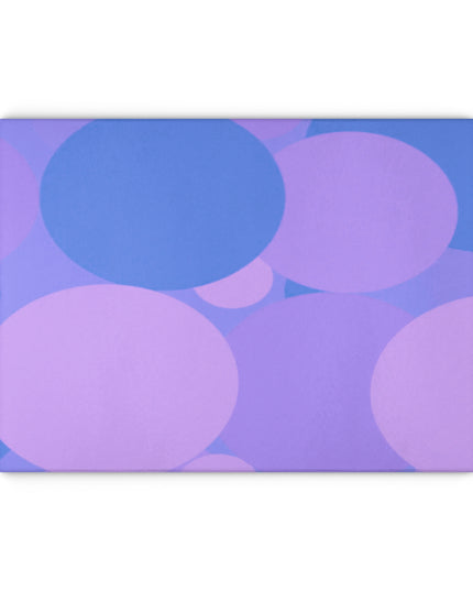 Pastel Purple Family Patches 11" x 15" Glass Cutting Board