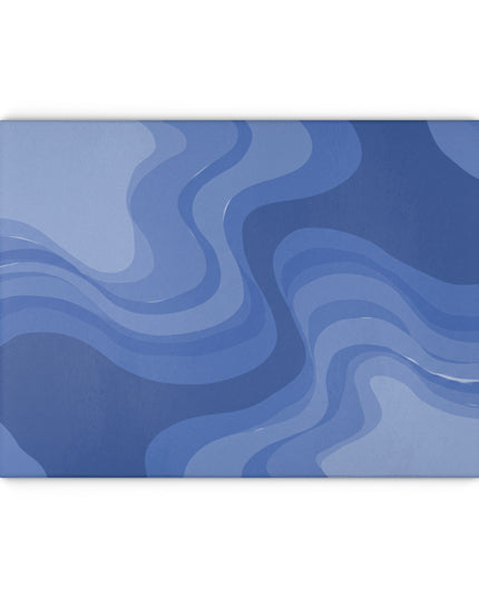 Deep Blue Wavey Glass Cutting Board, 11" x 15"