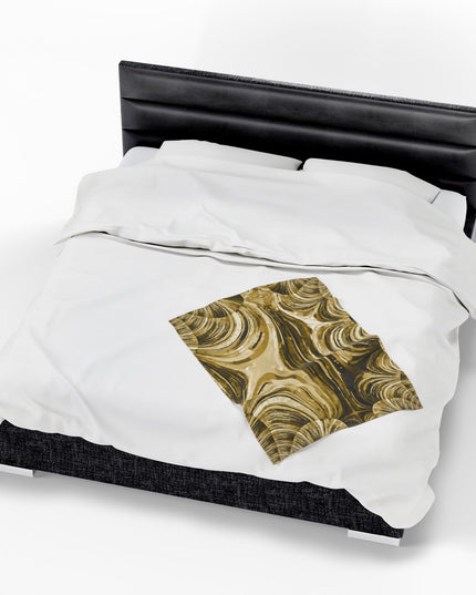 Uzi Spiral Light Brown Velveteen Plush Blanket, 30" x 40"