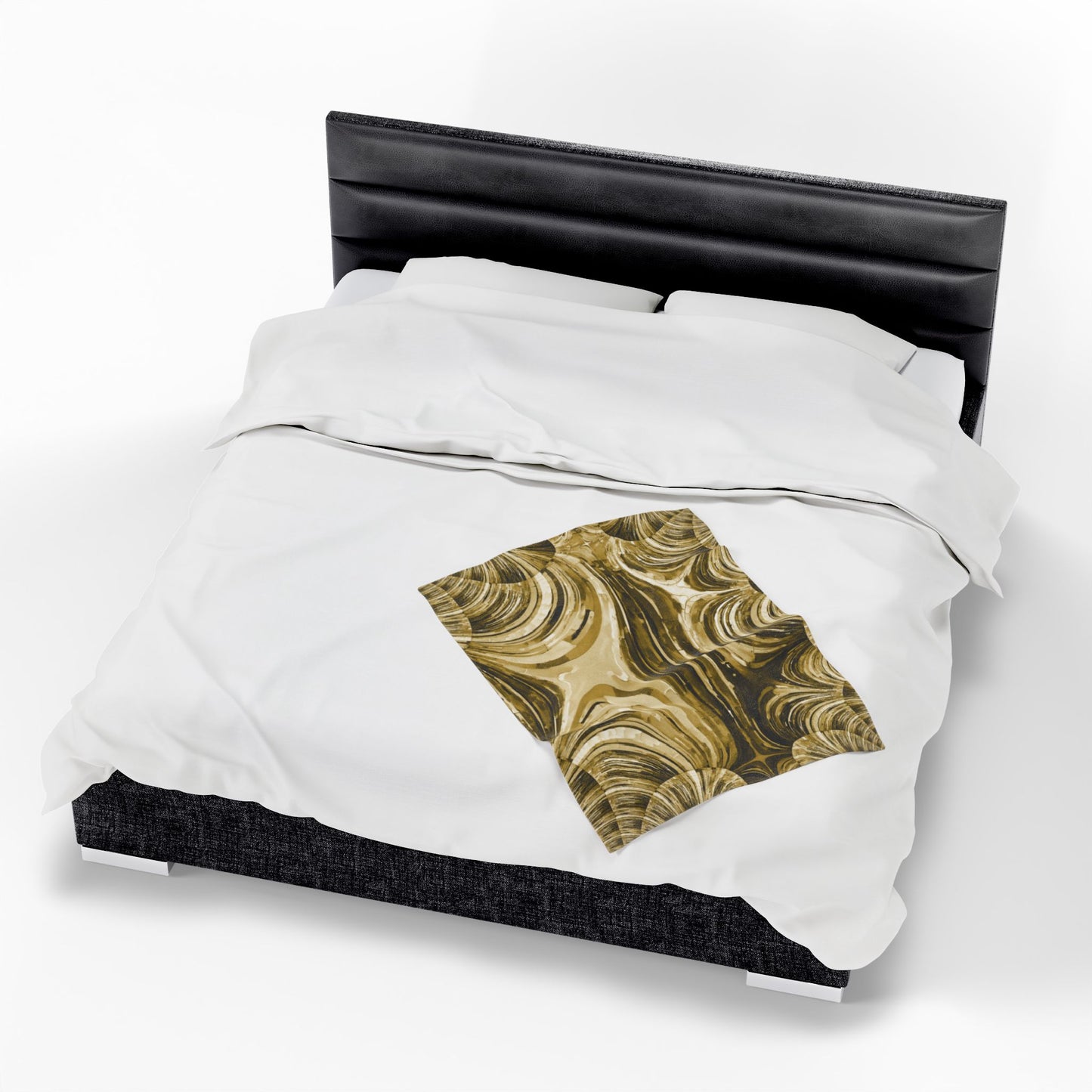 Uzi Spiral Light Brown Velveteen Plush Blanket, 30" x 40"