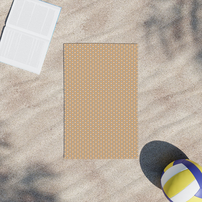 Tan Sunset Star-crossed Bodies Beach Towel, 18" x 27"