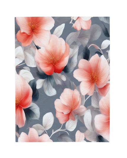 Red Blossom Floral Bunch Velveteen Plush Blanket, 30" x 40"