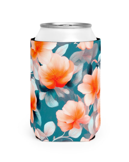 Orange Blossom Floral Bunch 12 oz Can Cooler Sleeve