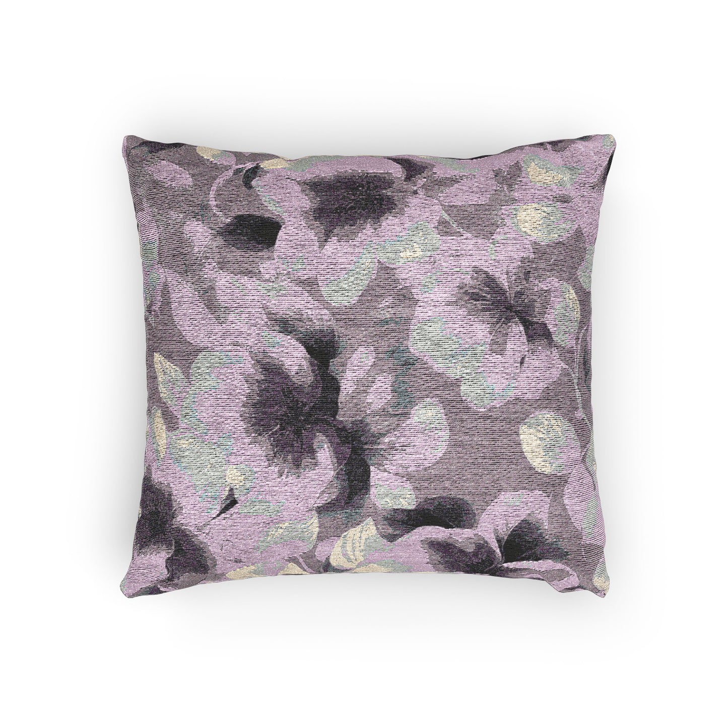 Blue Lavender Florals Woven Pillow, 17" x 18"