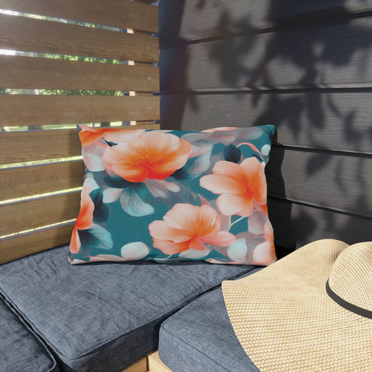 Orange Blossom Floral Bunch Outdoor Pillow, 20" x 14"