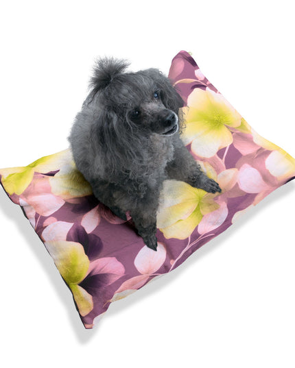 Lemon Blossom Floral Bunch Pet Bed, 28" × 18"
