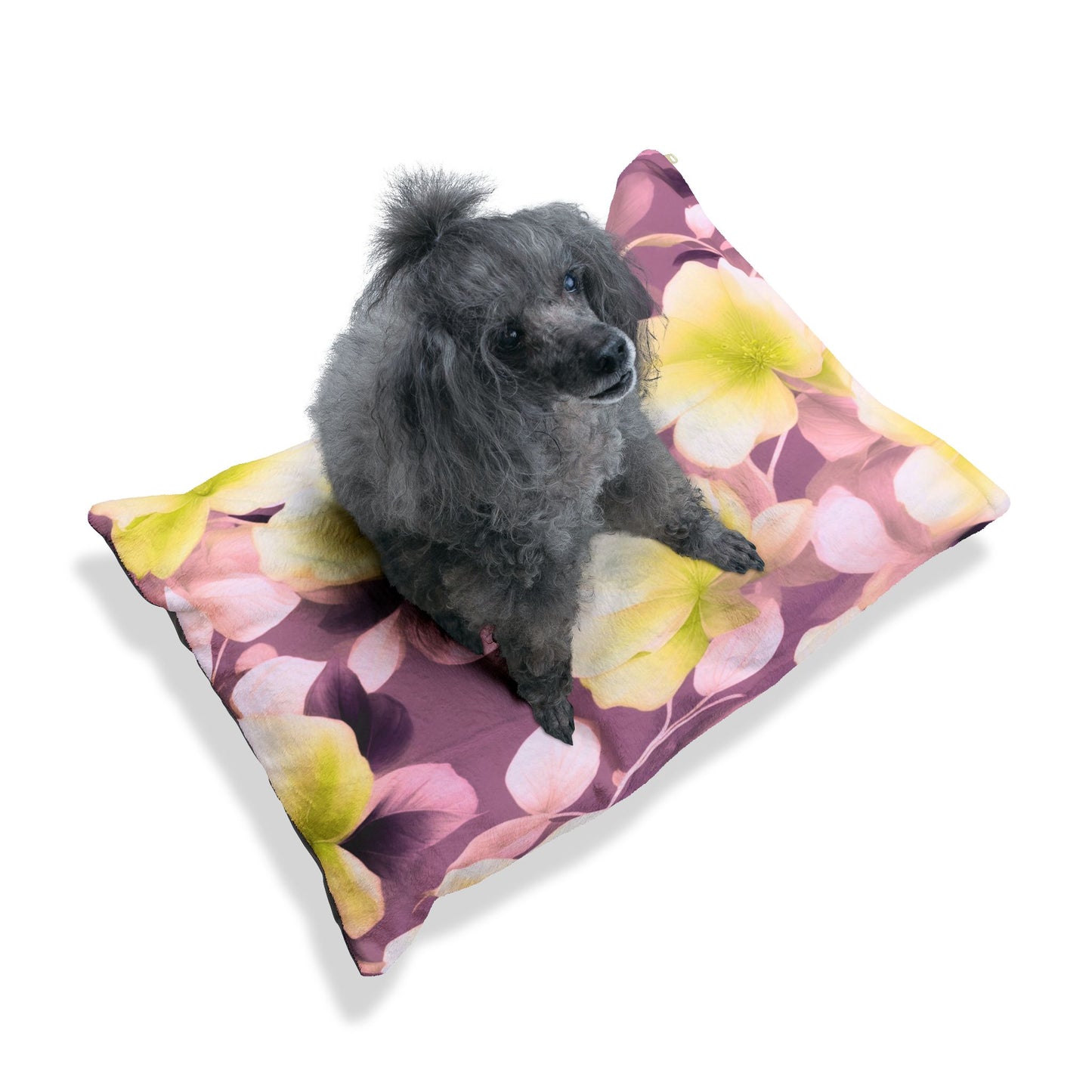 Lemon Blossom Floral Bunch Pet Bed, 28" × 18"