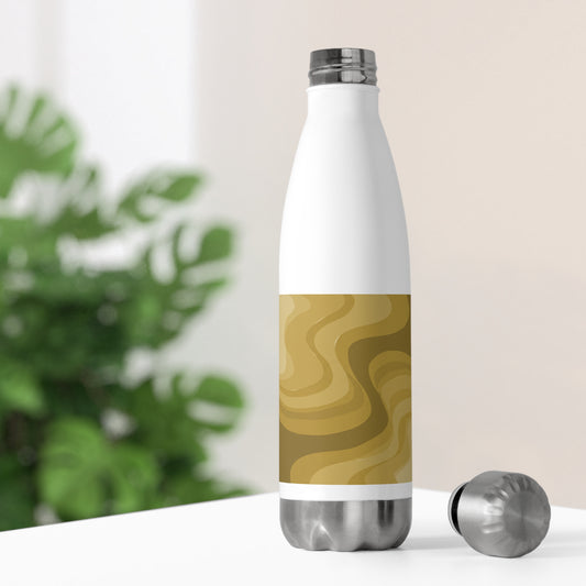 Brown Wavey 20oz Insulated Water Bottle