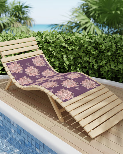 Pink Floral Butterflies Beach Towel, 24" x 44"