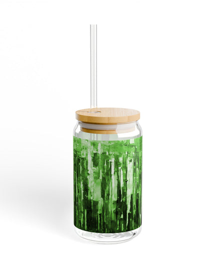 Striped Mint Pastels Sipper Glass, 16oz