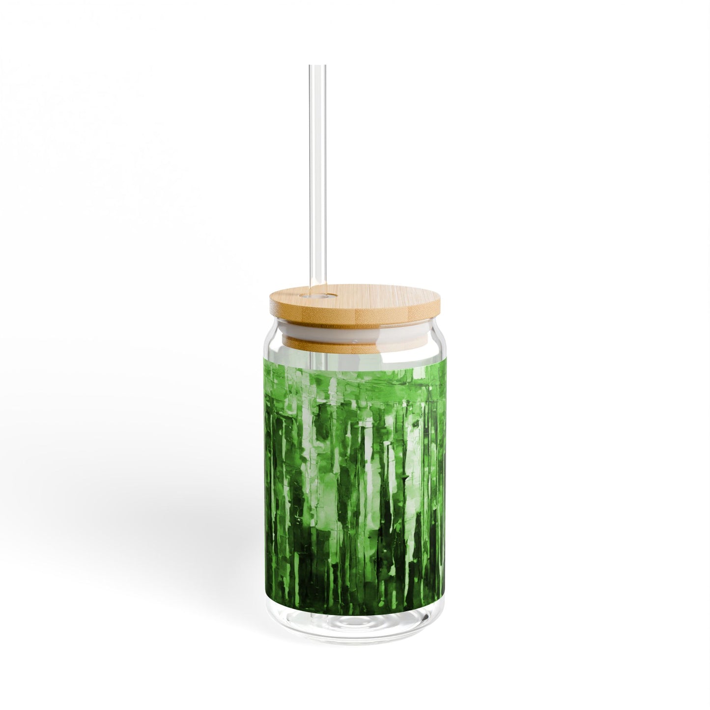 Striped Mint Pastels Sipper Glass, 16oz
