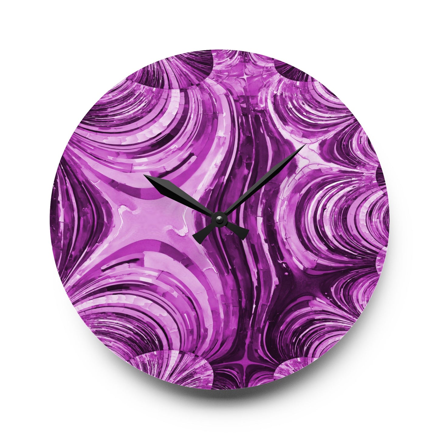 Uzi Spiral Powder Lavender Acrylic Wall Clock, Round or Square, 10.75" x 10.75"