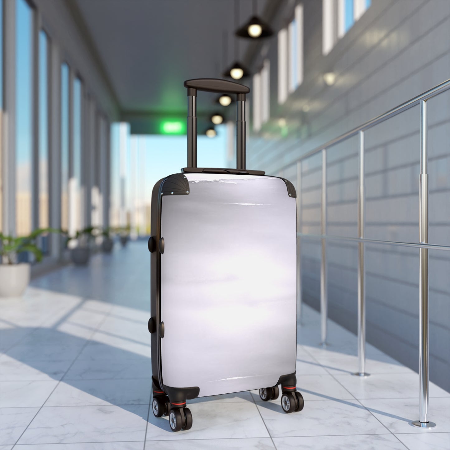 Sephia Sea Dark Fog Small Suitcase with built in lock, 4 double-wheels, telescopic handle, and ABS back hard-shell