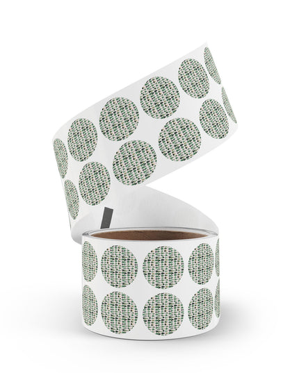 Mini Green Trees Round Sticker Label Rolls, 1" x 1"
