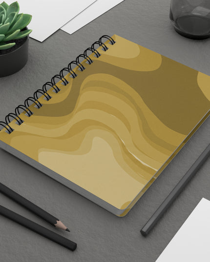 Brown Wavey Spiral Bound Journal, 5" x 7" 150 pages