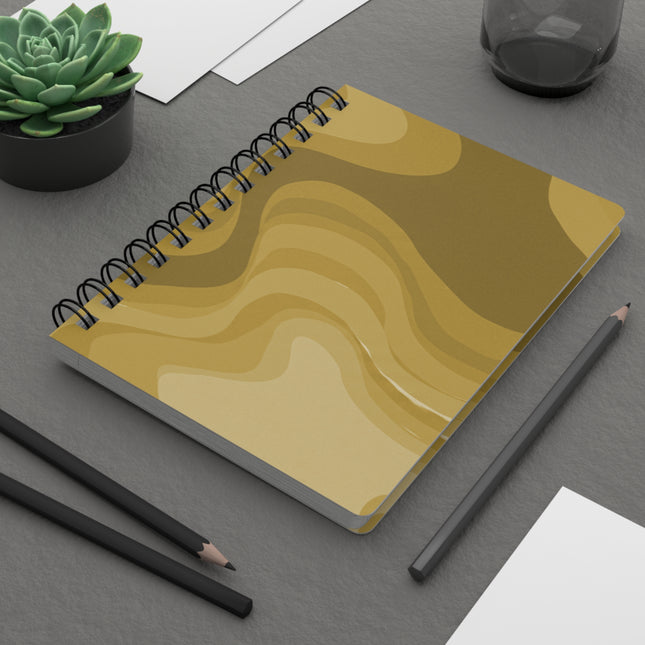 Brown Wavey Spiral Bound Journal, 5" x 7" 150 pages