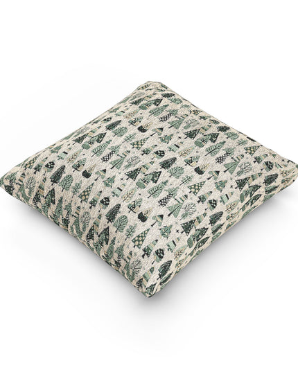 Mini Vintage Green Trees Woven Pillow, 17" x 18"