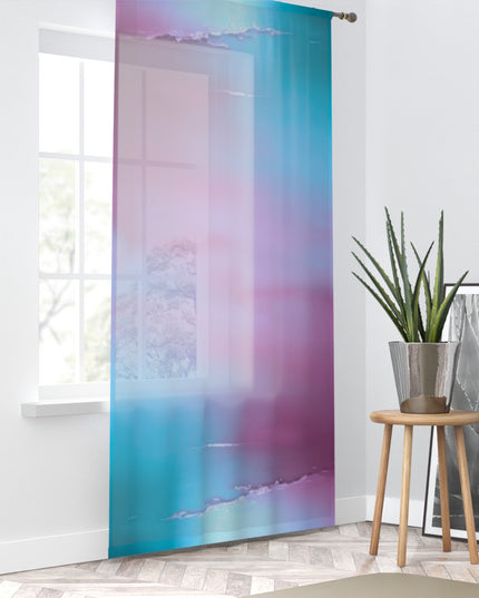 Wine Sea Blue Fog Window Curtain, 50" x 84", partially transparent