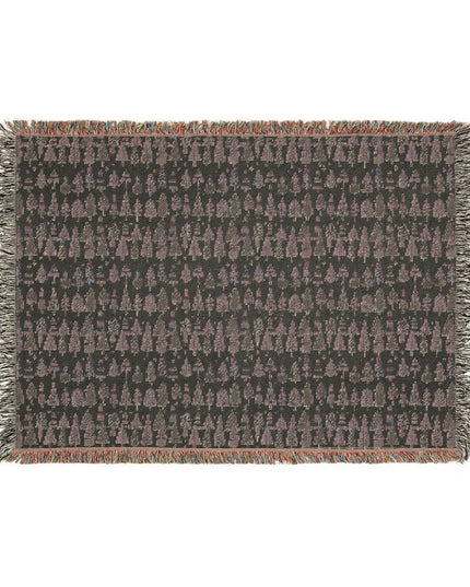 Mini Vintage Green Trees Woven Blanket, 52" x 37"