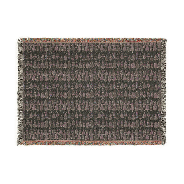 Mini Vintage Green Trees Woven Blanket, 52" x 37"
