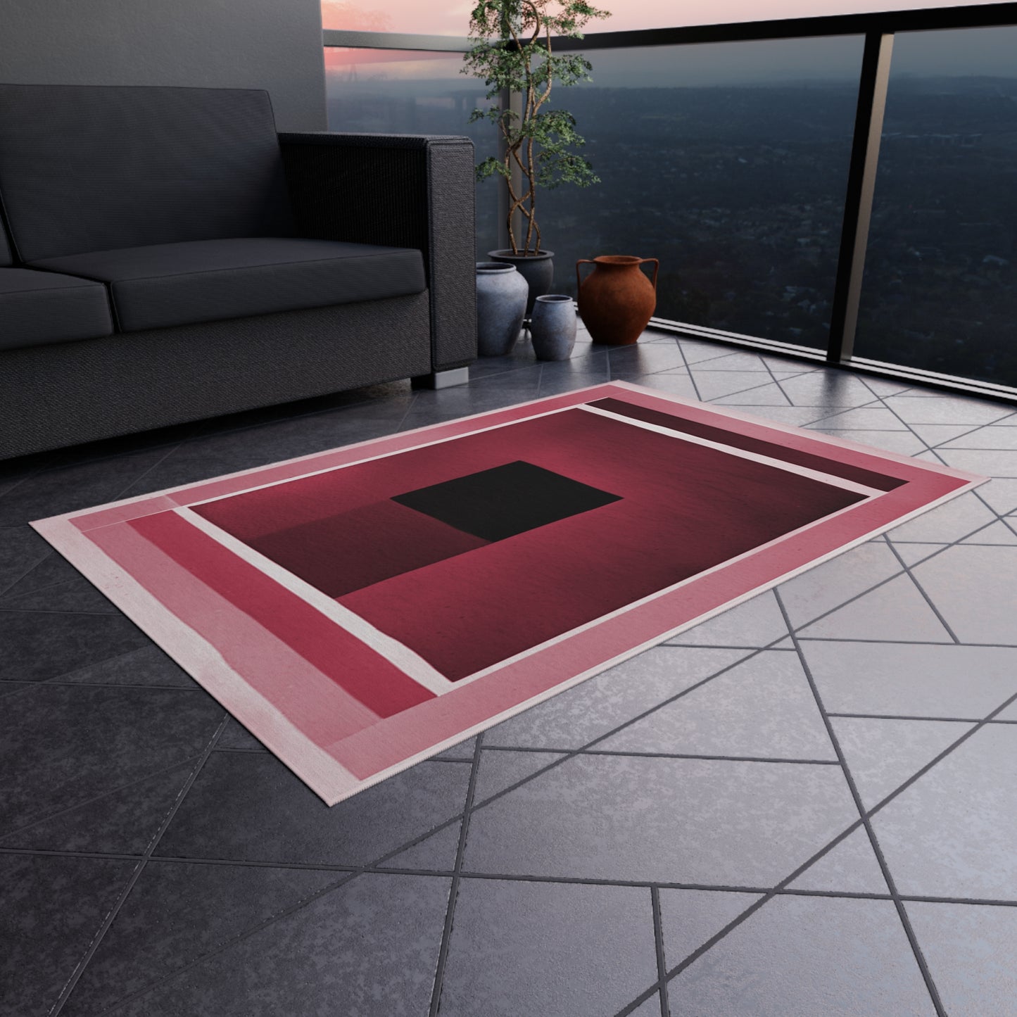 Red Shadow 48" x 72" Outdoor Rug