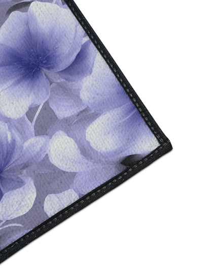 Indigo Blossom Floral Bunch Heavy Duty Floor Mat, 18" x 24"