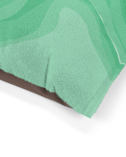Mint Green Wavey 50" × 40" Pet Bed