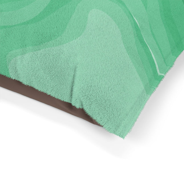 Mint Green Wavey 50" × 40" Pet Bed