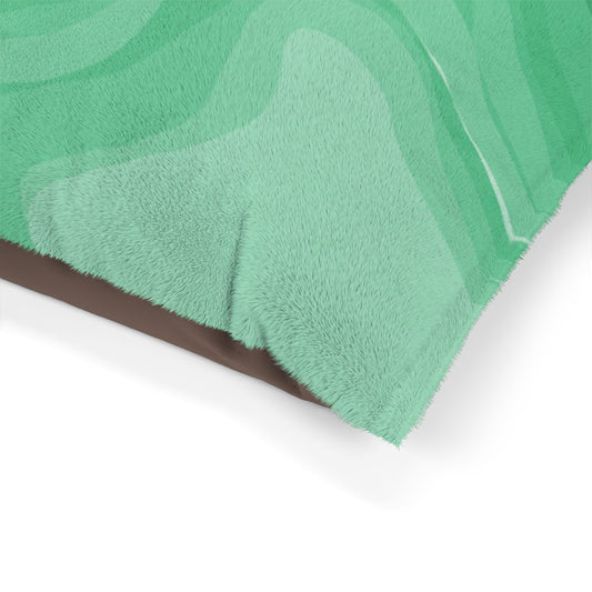 Mint Green Wavey 50" × 40" Pet Bed