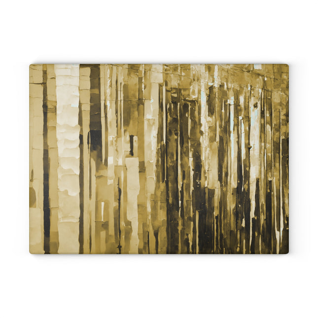 Striped Light Brown 11" x 15" Glass Cutting Board