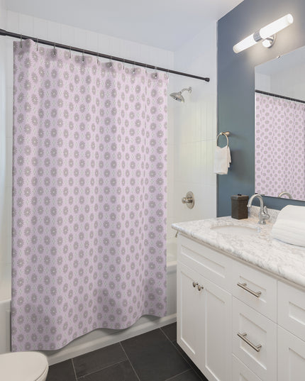 Pink Mornings Star-crossed Bodies Shower Curtain, 71" x 74"