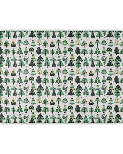 Mini Vintage Green Trees 11" x 15" Glass Cutting Board