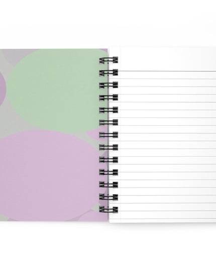Pastel Lavender Purple and Soft Green Patches Spiral Bound Journal, 5" x 7" 150 pages