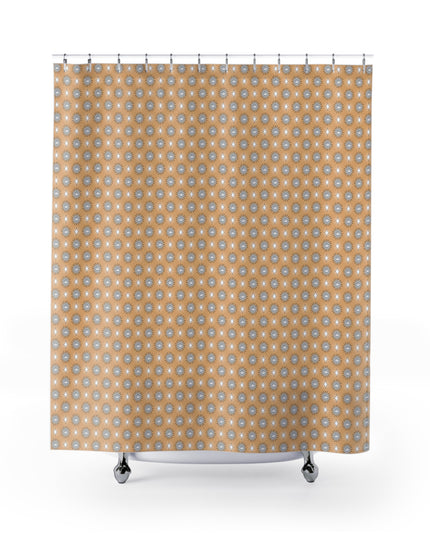 Tan Sunset Star-crossed Bodies Shower Curtain, 71" x 74"