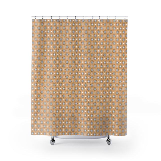 Tan Sunset Star-crossed Bodies Shower Curtain, 71" x 74"