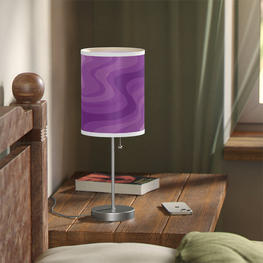 Wavey Purple Wavey Table Lamp on a White or Silver Stand, US|CA plug