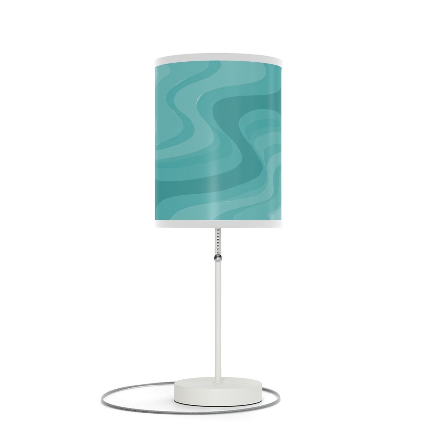 Tif Green Wavey Table Lamp on a White or Silver Stand, US|CA plug