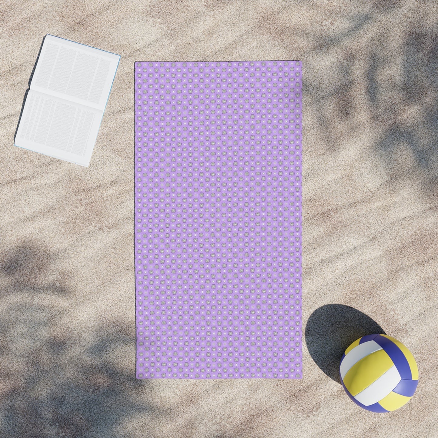 Lavender Star-crossed Bodies Beach Towel, 24" x 44"