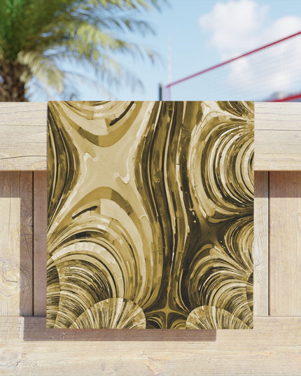 Uzi Spiral Light Brown Beach Towel, 18" x 27"
