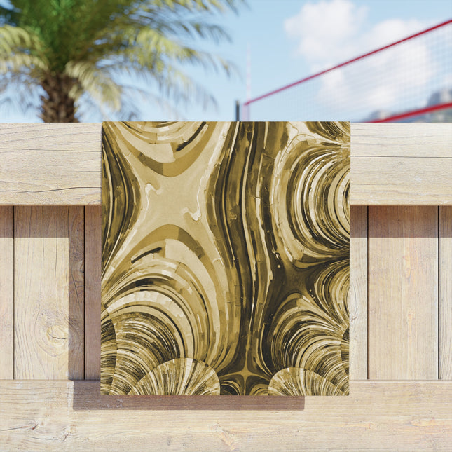 Uzi Spiral Light Brown Beach Towel, 18" x 27"
