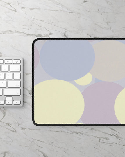 Pastel Soft Blue and Soft White Patches 9" x 7" Gaming Mouse Pad